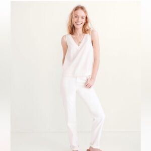 Madewell v-neck Cream button back Sleeveless Top